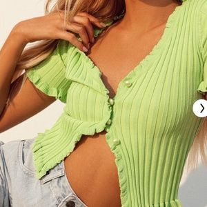 NWT princess polly Zahira Top Green